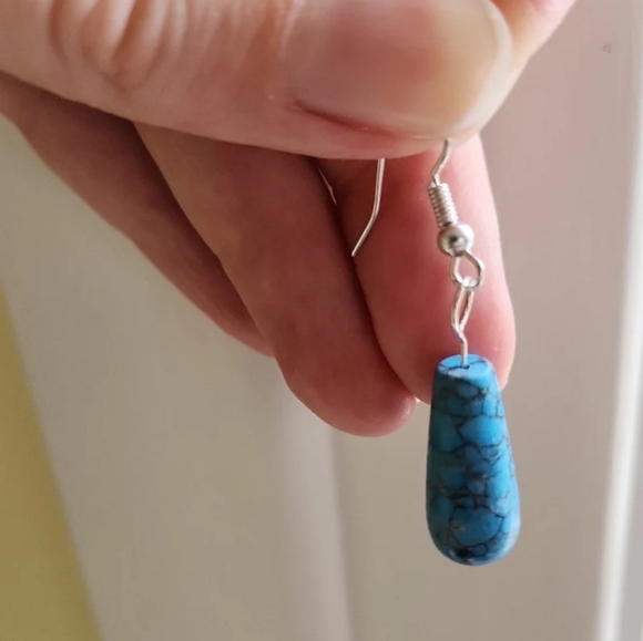 Blue jasper teardrop earrings - Picture 3 of 4